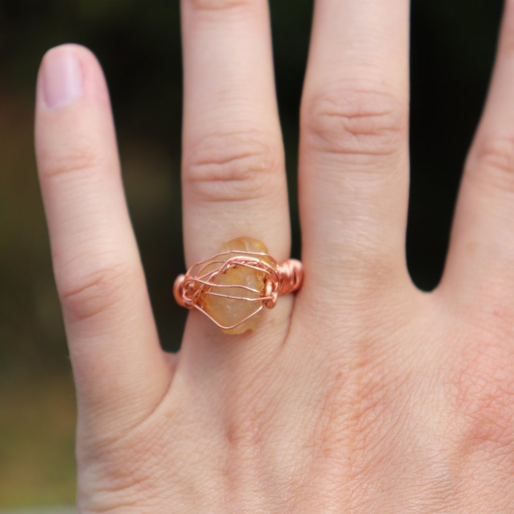 Wire wrapped agate ring - Picture 7 of 7